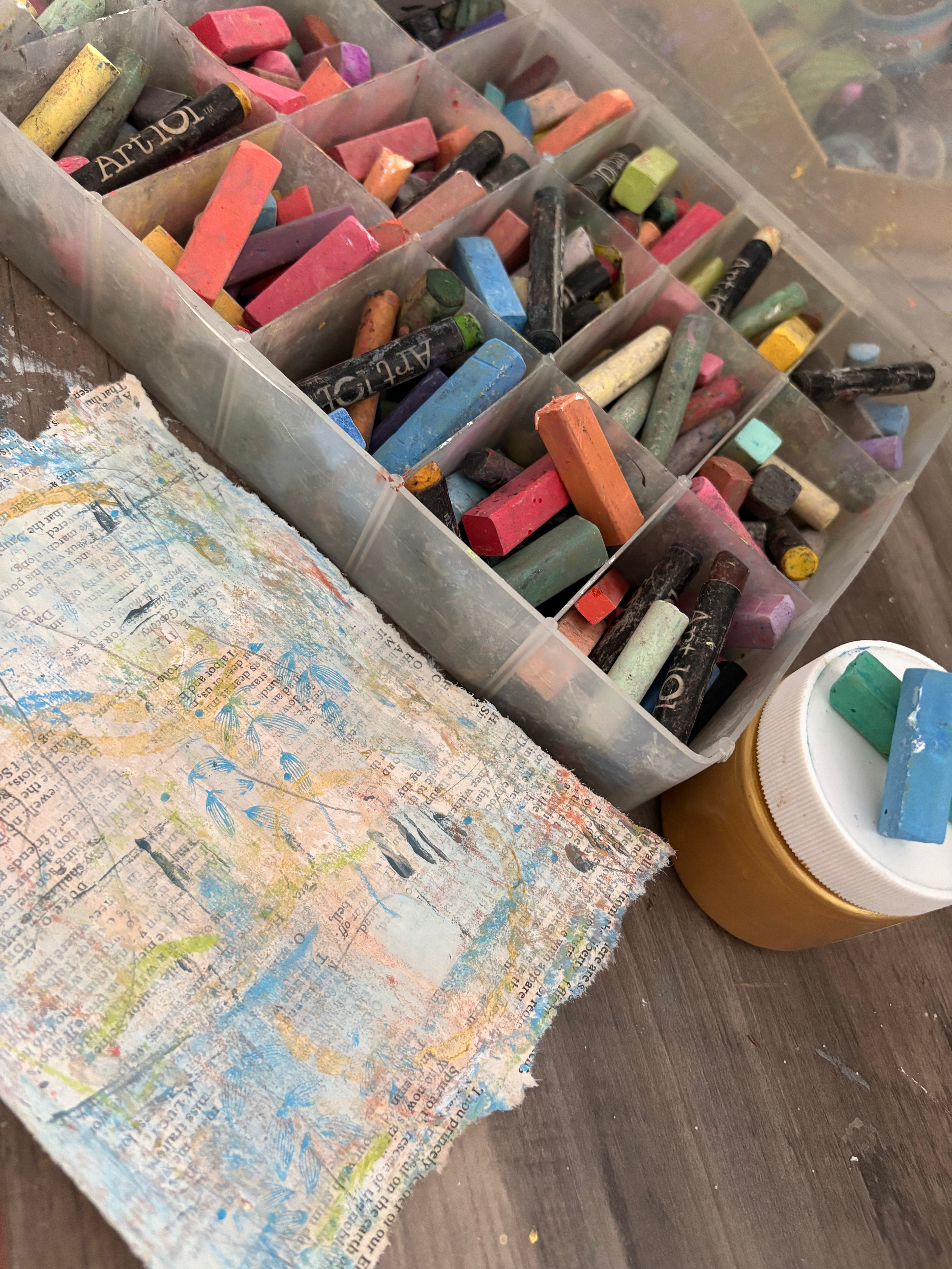 Chalk Vintage Book Pages
